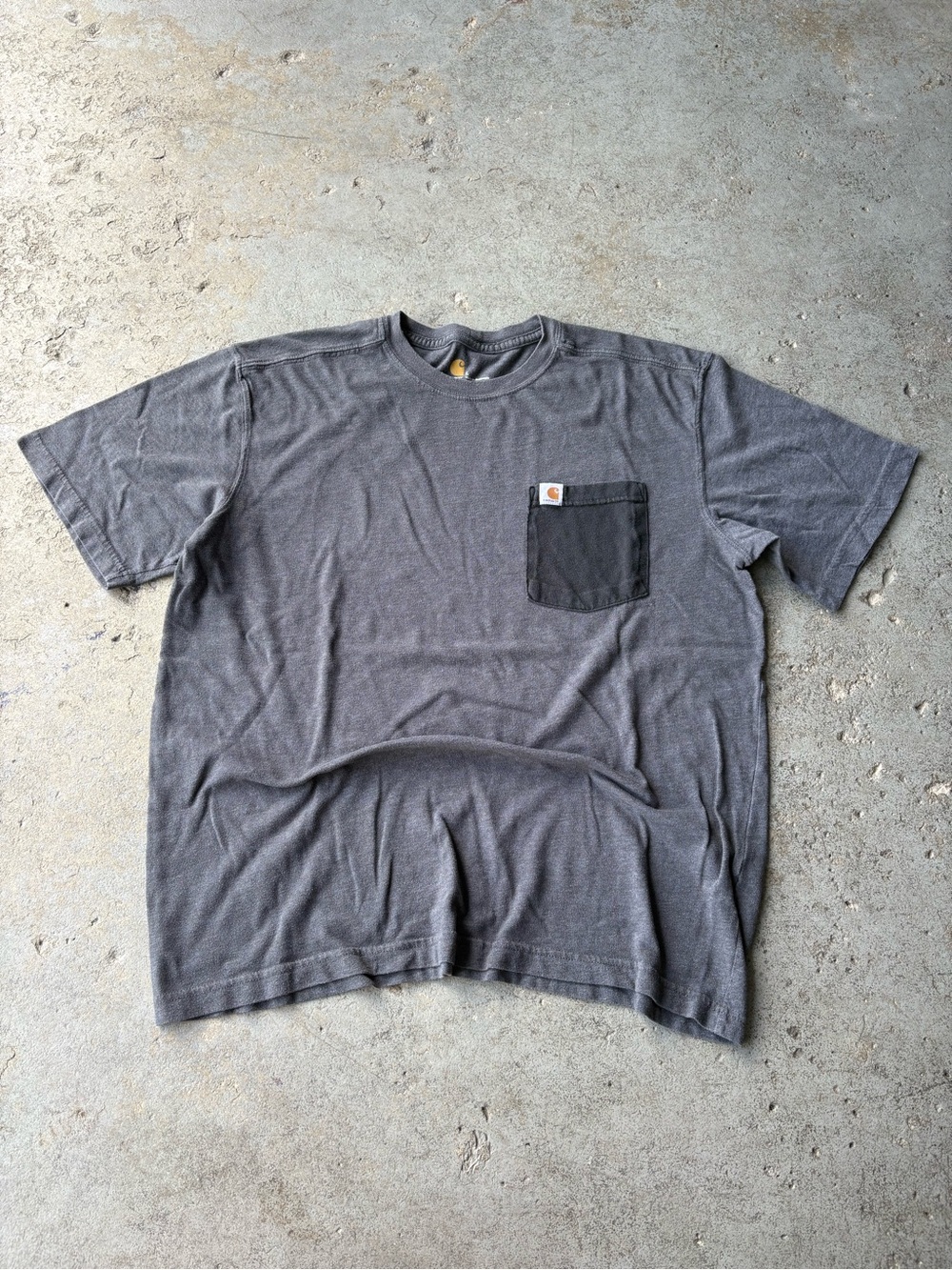 Carhartt Men's Short Sleeve Tee with Contrast Pocket — Charcoal and Black